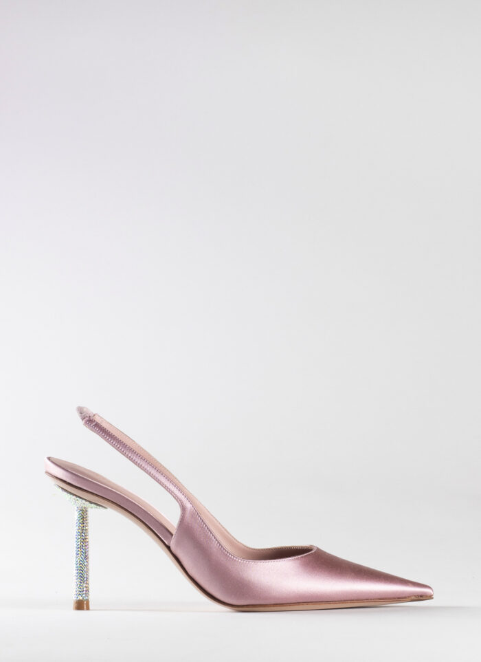 SATIN SLINGBACKS WITH SWAROVSKI CRYSTALS - LE SILLA