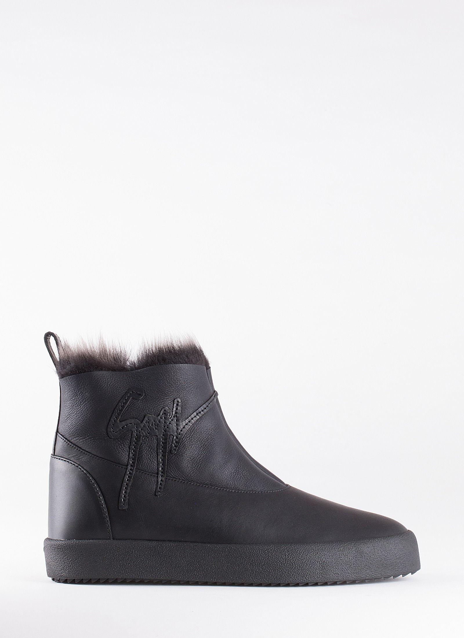 LEATHER BOOTS WITH FUR - GIUSEPPE ZANOTTI