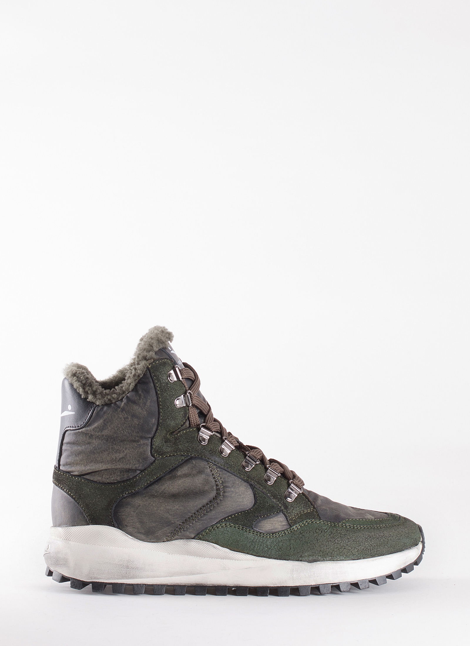 COMBINED HIGH SNEAKERS WITH FUR - VOILE BLANCHE