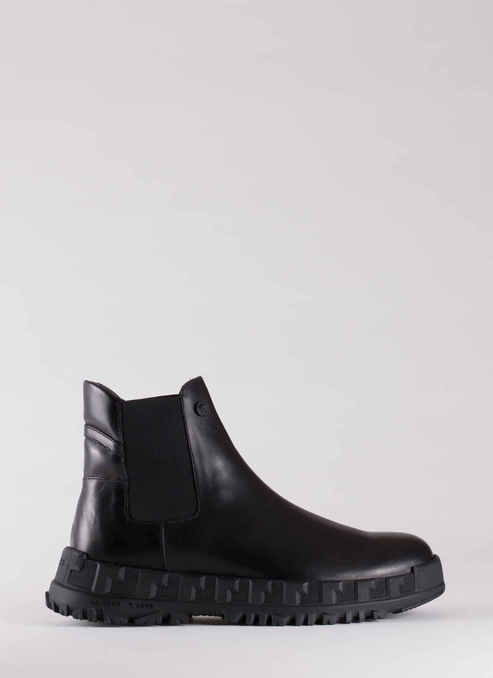 LEATHER CHELSEA BOOTS - VERSACE