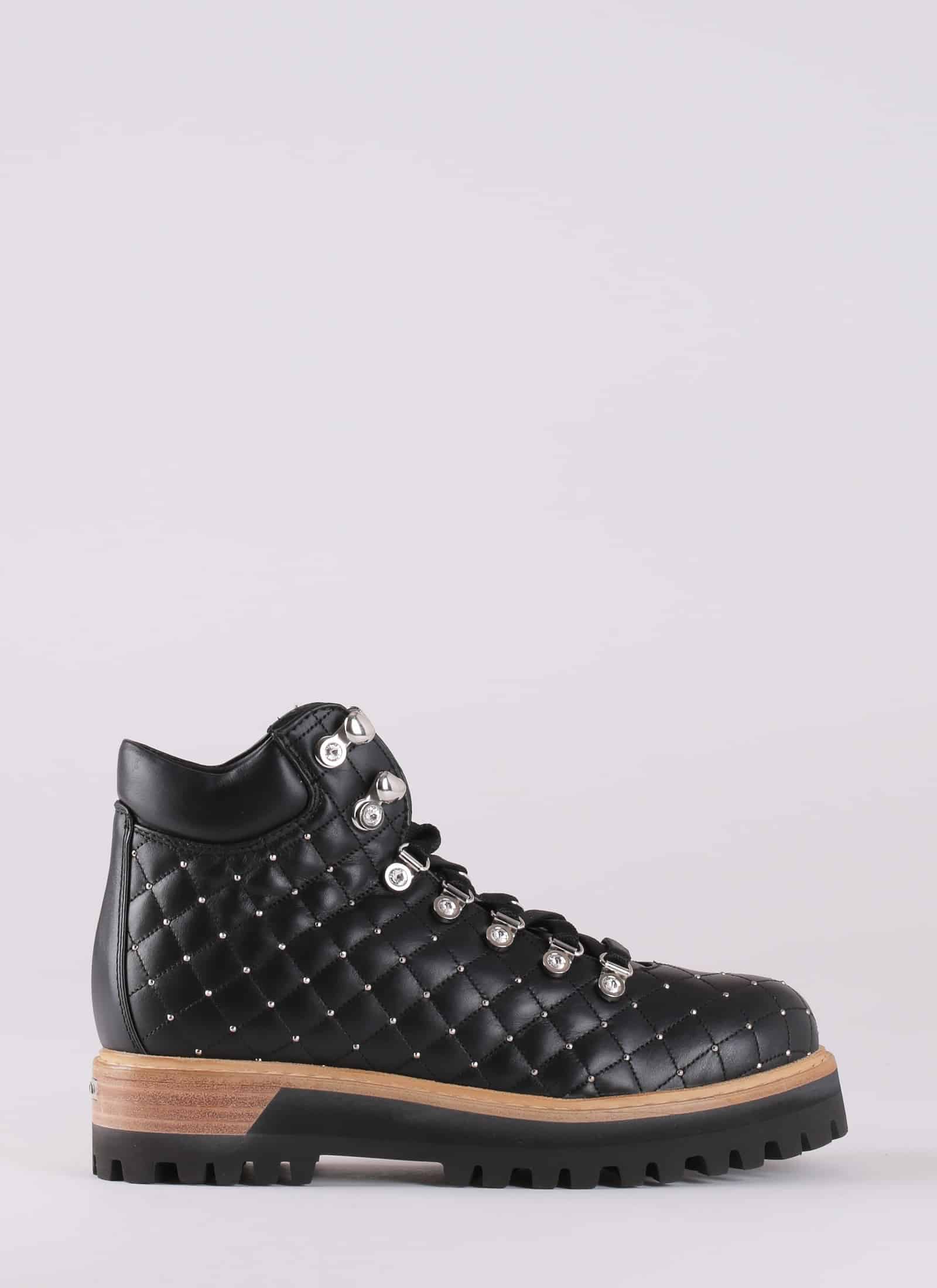 LEATHER HIKERS WITH FUR - LE SILLA