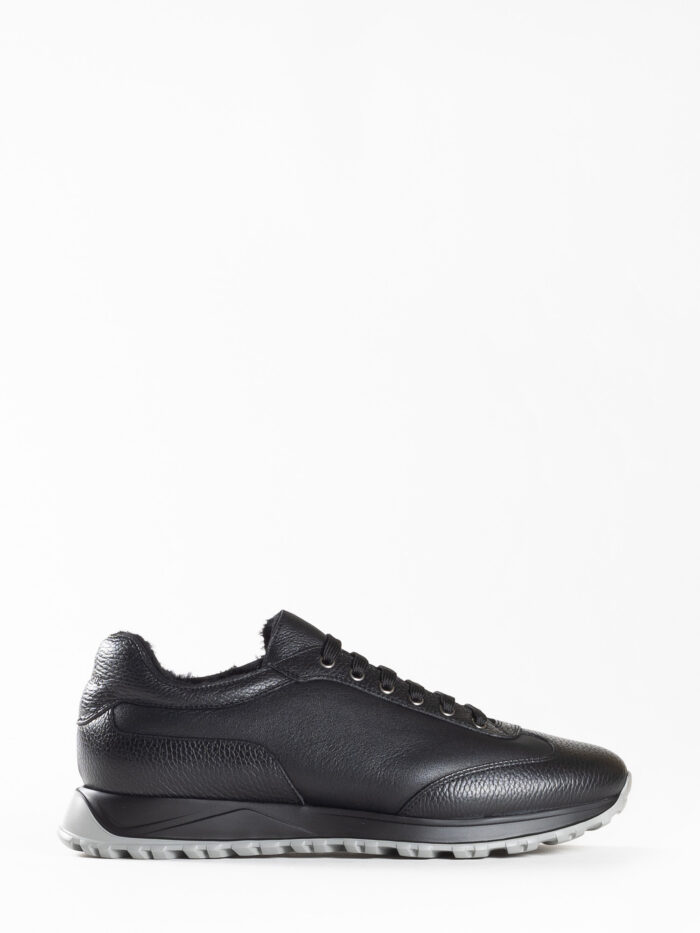 LEATHER SNEAKERS WITH FUR - ALDO BRUE