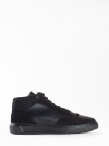 LEATHER HIGH SNEAKERS WITH FUR - ALDO BRUE